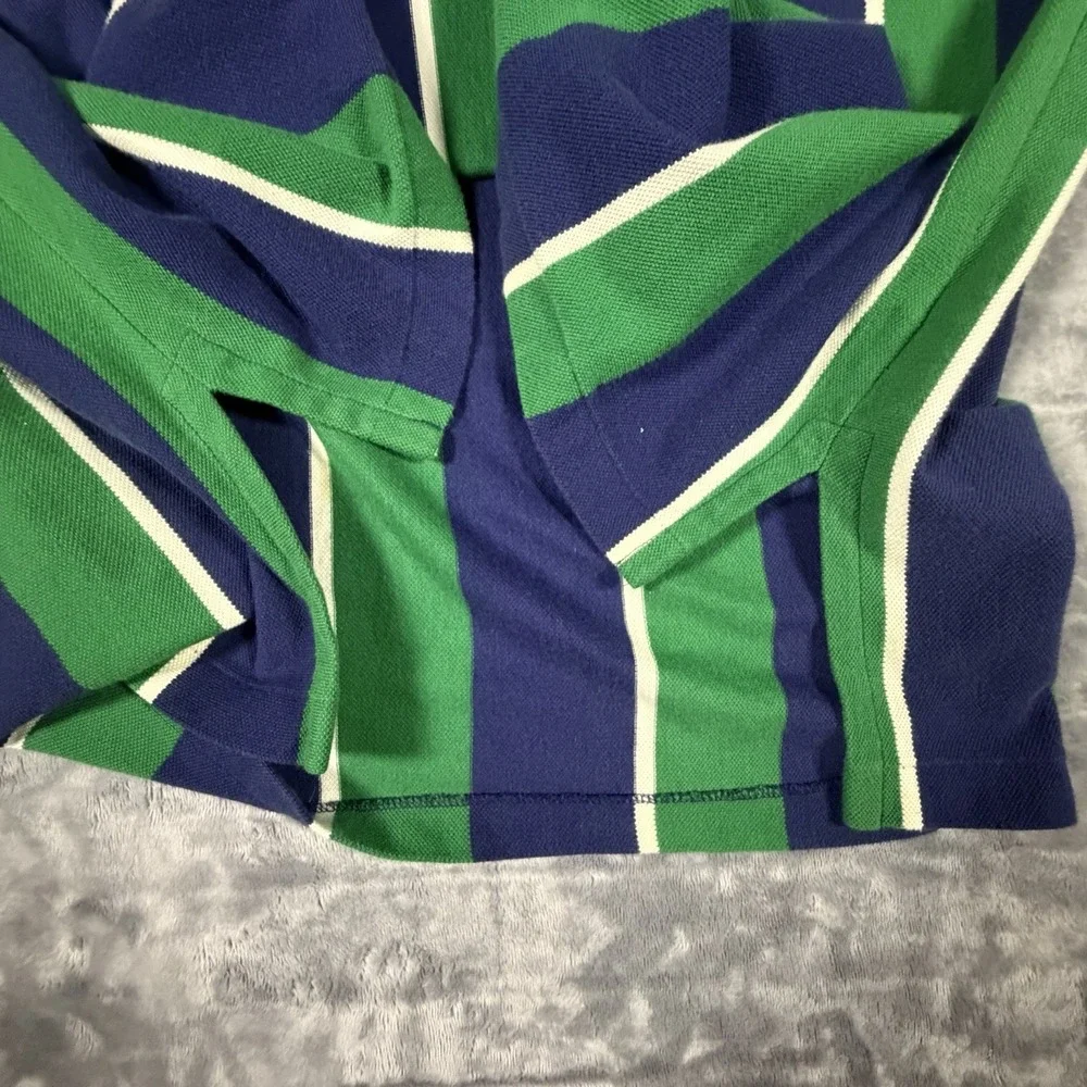 Vtg Polo Ralph Lauren Shirt Men's XL Stripes Crest Embroidery Preppy Y2K Knit
